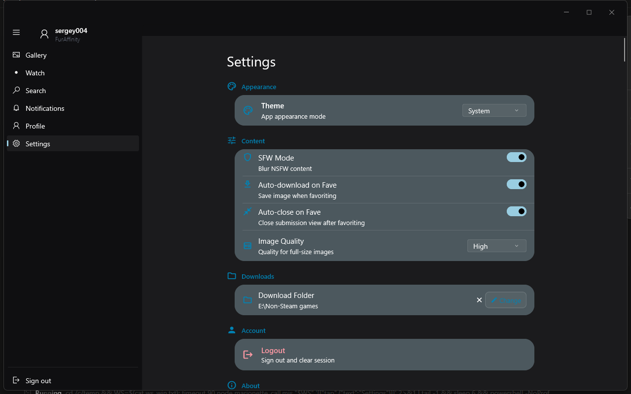 Fluent settings